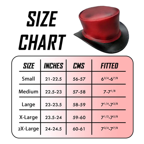 Handmade Maroon & Black Leather Top Hat Steampunk Gothic Leather Hat Gifts For Men Women Shapeable Brim