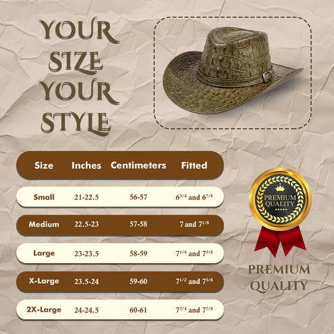 Crocodile Embossed Leather Cowboy Hat  Genuine Cowhide Retro Olive Green Western Outback Sun Hat with Silver Buckle for Men & Women