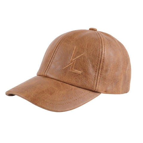 Premium Unisex Crazy Horse Leather Baseball Cap  Adjustable Strapback Dad Hat with Embroidered Logo and Breathable Lining