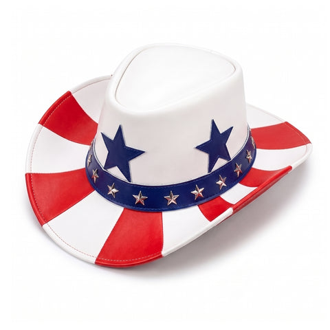 ILHAN LUXURY American Flag Cowboy Hat – Handmade Genuine Leather Western Hat