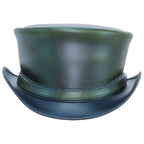 Leather Hat Handmade Leather Top Hat Steampunk Gothic Leather Hat Gifts For Men Women Shapeable Brim