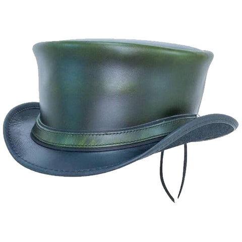 Leather Hat Handmade Leather Top Hat Steampunk Gothic Leather Hat Gifts For Men Women Shapeable Brim