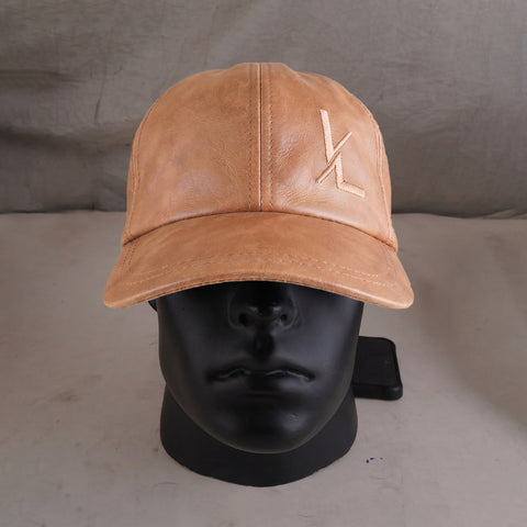 Premium Unisex Crazy Horse Leather Baseball Cap  Adjustable Strapback Dad Hat with Embroidered Logo and Breathable Lining
