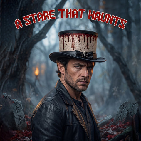 Bloody Dripping Leather Top Hat - Halloween Gothic Steampunk Costume Hat