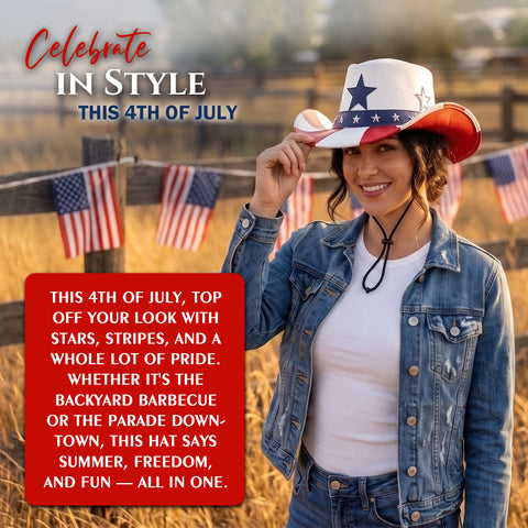 ILHAN LUXURY American Flag Cowboy Hat – Handmade Genuine Leather Western Hat