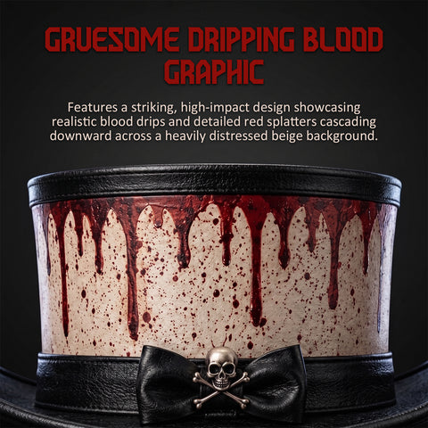 Bloody Dripping Leather Top Hat - Halloween Gothic Steampunk Costume Hat