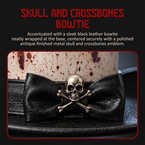 Bloody Dripping Leather Top Hat - Halloween Gothic Steampunk Costume Hat