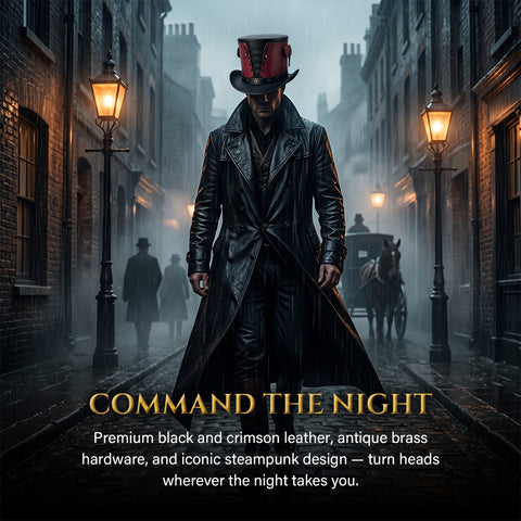 Handmade Leather Steampunk Top Hat | Gothic Corset Style Cosplay Accessory
