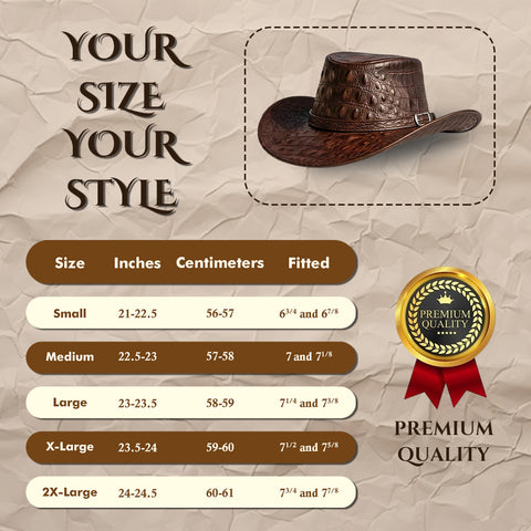 Premium Crocodile Embossed Leather Cowboy Hat - Unisex Retro Western Style