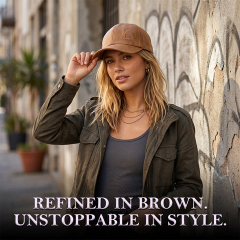 Premium Unisex Crazy Horse Leather Baseball Cap  Adjustable Strapback Dad Hat with Embroidered Logo and Breathable Lining