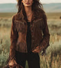 Vintage Western Suede Fringe Jacket – Women's Cowgirl Style Coat Women's Western Rocker Moto Coat | Boho Festival Outerwear | Handmade Leather Jacket | for all function | gift for her | fringe style |
