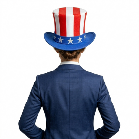 Genuine Leather American Flag Top Hat - Patriotic Stars and Stripes Unisex Costume Hat