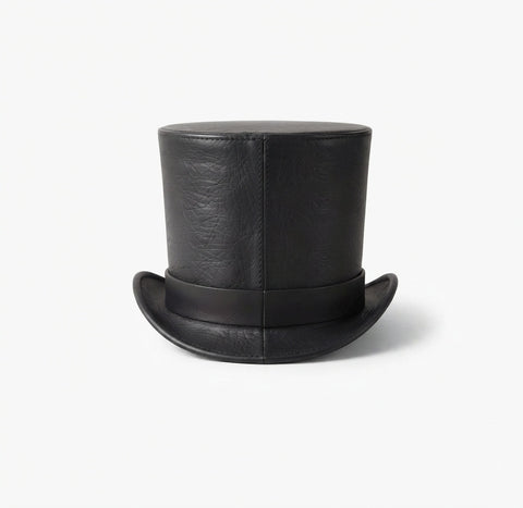 Celestial Moon Phases Leather Top Hat - Gothic Astronomy & Astrology Costume Hat