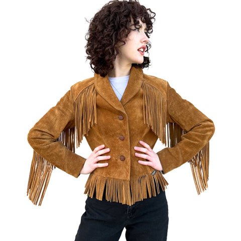 ILHAN LUXURY Women's Suede Fringe Jacket | Western Cowboy Coat