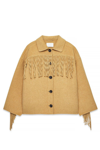 ILHAN LUXURY Women's Suede Fringe Shirt Jacket | Western Shacket