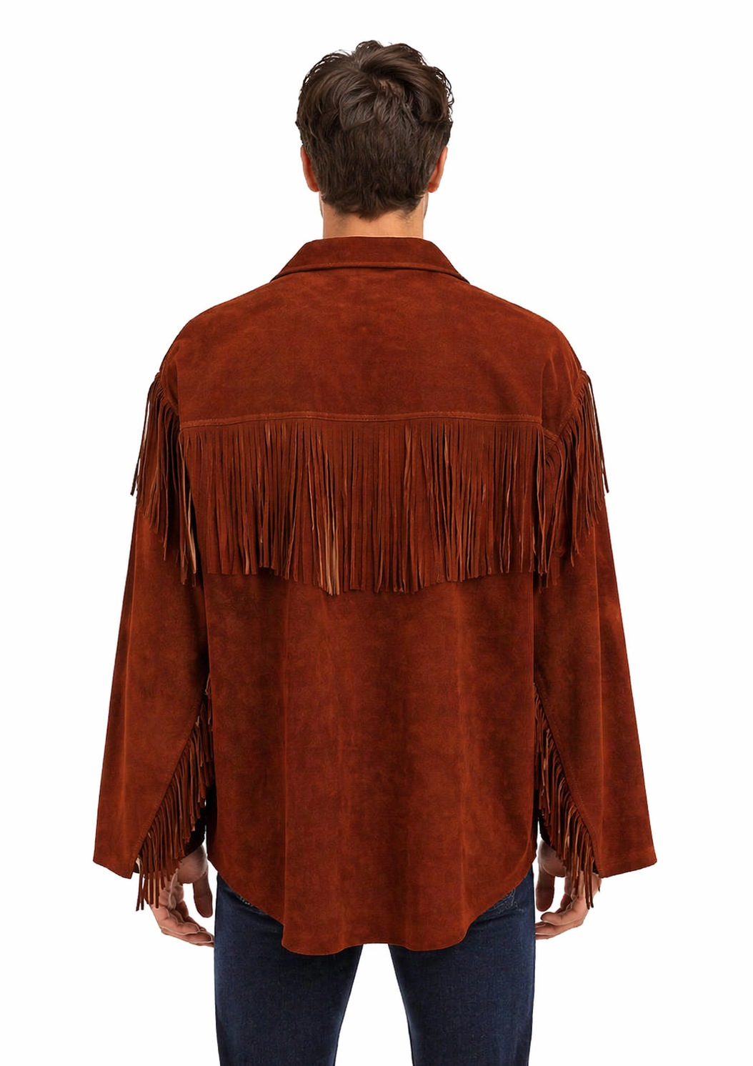 Men’s Traditional Suede Fringe Shirt – Frontier Mountain Man Style