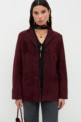 Suede Fringe Jacket | Women's Genuine Leather Coat