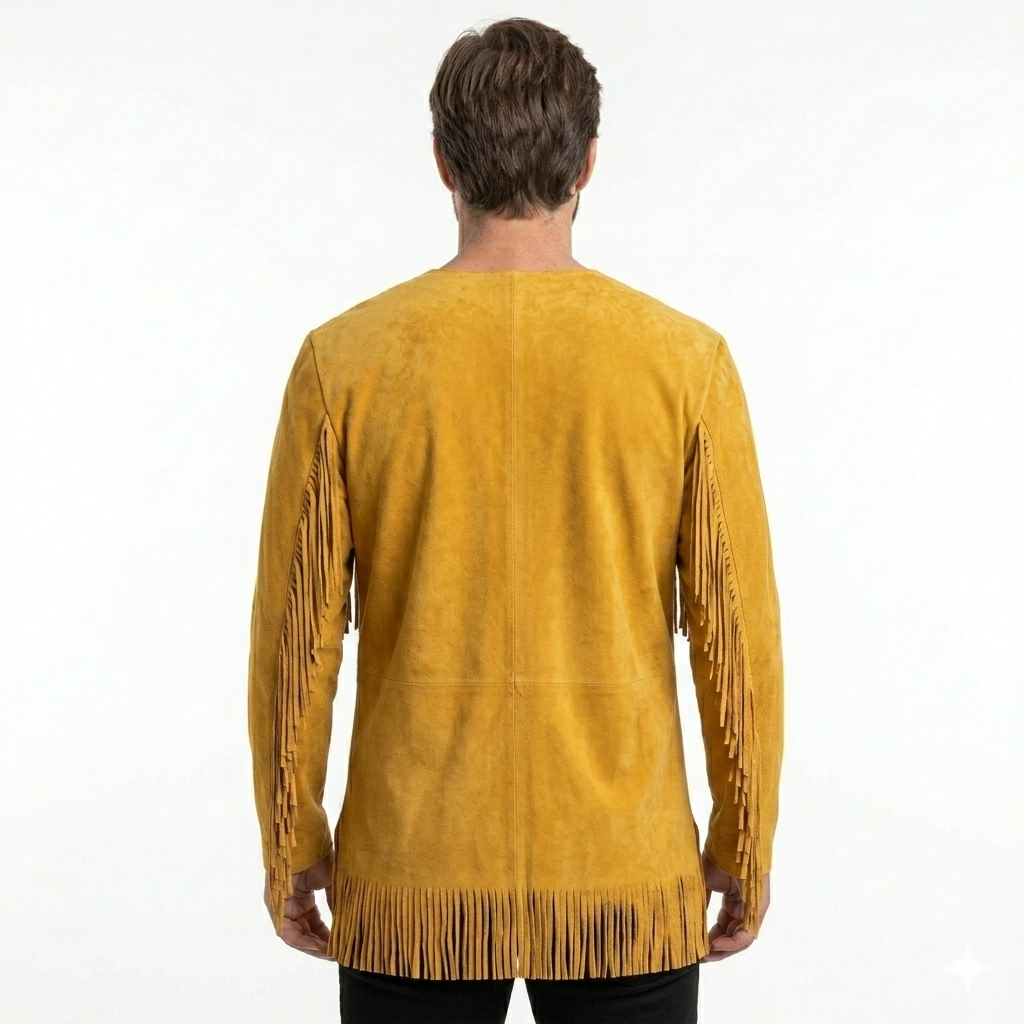 Men’s Traditional Suede War Shirt – Mountain Man Toggle Pullover