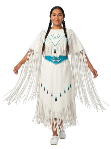 Women’s Long Genuine Leather Fringe Dress Handcrafted Statement Maxi Dress