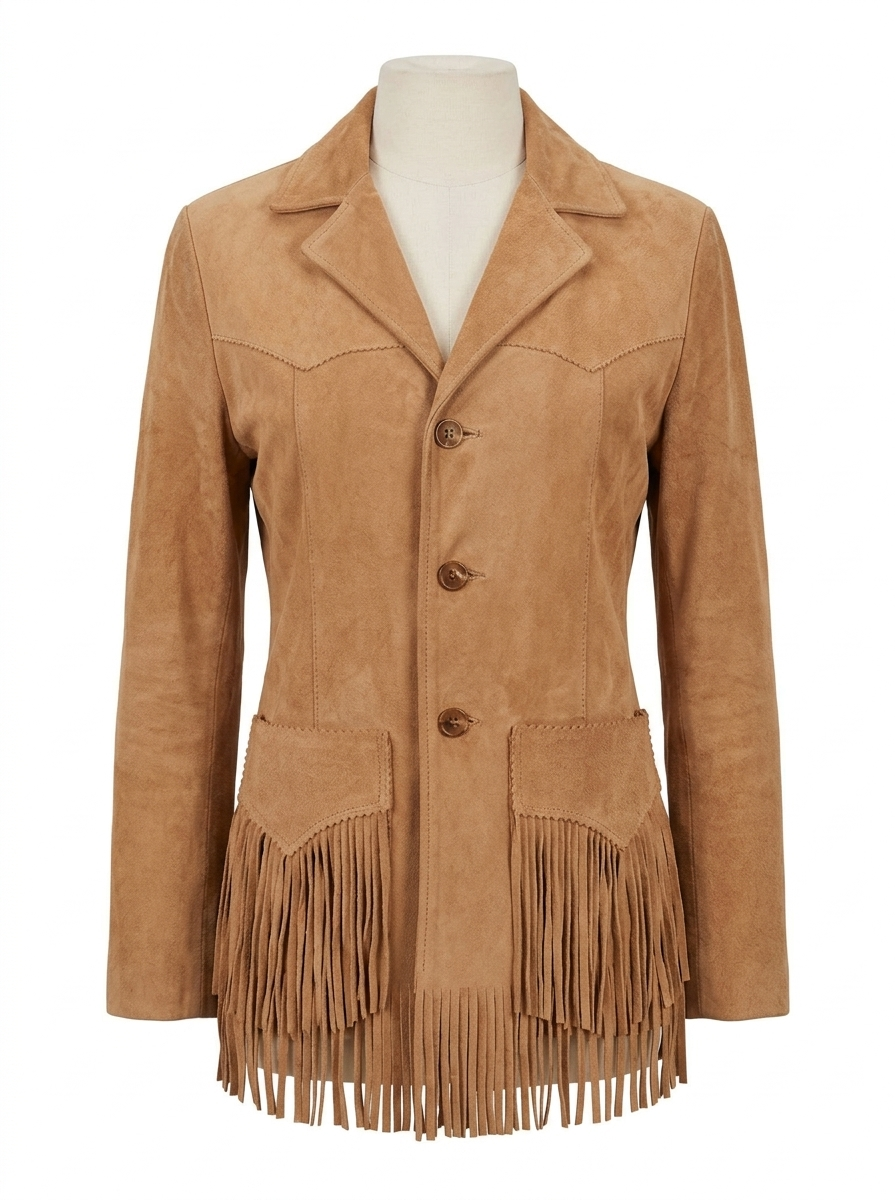 Women's Suede Western Jacket | Tailored Fringe Blazer