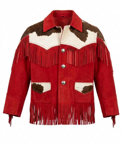 Womens Suede Western Jacket | Cowhide Fringe Leather Coat