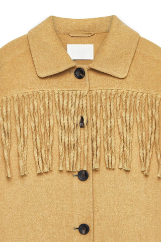 ILHAN LUXURY Women's Suede Fringe Shirt Jacket  Western Oversized Cowgirl Shacket
