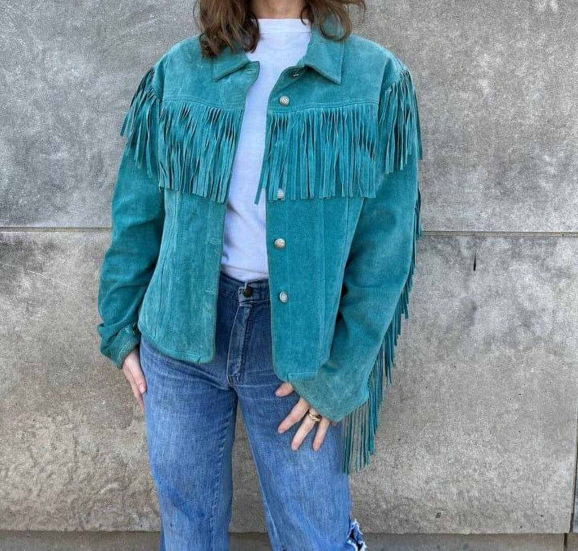 Suede Fringe Jacket Women | Vintage Western Cowgirl Jacket | Rodeo Boho Festival Fringe Coat | 90s Style Southwestern Outerwear | Fall Layer