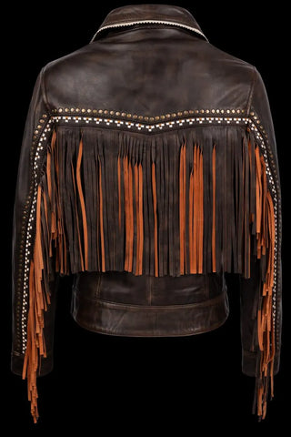 Camel Fringed Suede Leather Jacket for Women – Boho Western Tassel Detail – Soft Suede Casual Outerwear – Chic Fall &amp; Winter Fashion