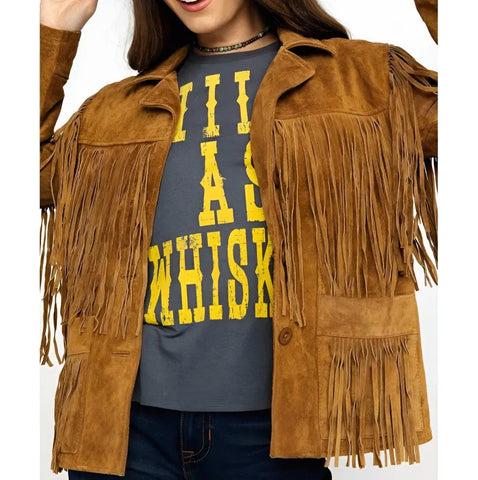 Women’s Suede Fringe Jacket | Cowgirl Festival Outfit | Country Concert Gift | Boho Western Fringe Coat | Gift for Her | Fall Fashion