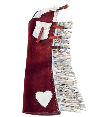 Handmade Suede Leather Rodeo Chaps Western Cowboy Fringe Riding Chaps