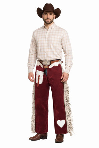 Handmade Suede Leather Rodeo Chaps Western Cowboy Fringe Riding Chaps