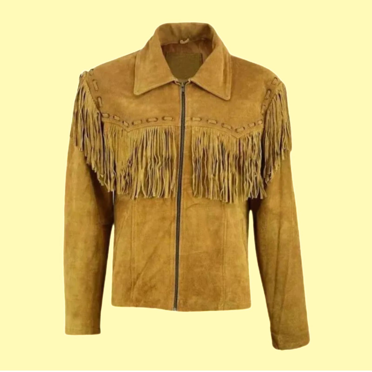 Ilhan Luxury Ilhan Luxury Suede Fringe Jacket Western Cowgirl Style Vintage Retro Coat Vintage Retro Coat