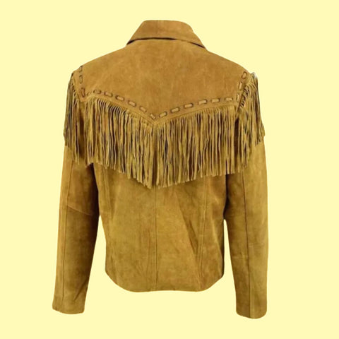 Ilhan Luxury Ilhan Luxury Suede Fringe Jacket Western Cowgirl Style Vintage Retro Coat Vintage Retro Coat